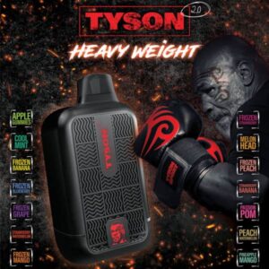 Tyson 2.0 disposable vape with a sleek design and a bold black-and-red color scheme